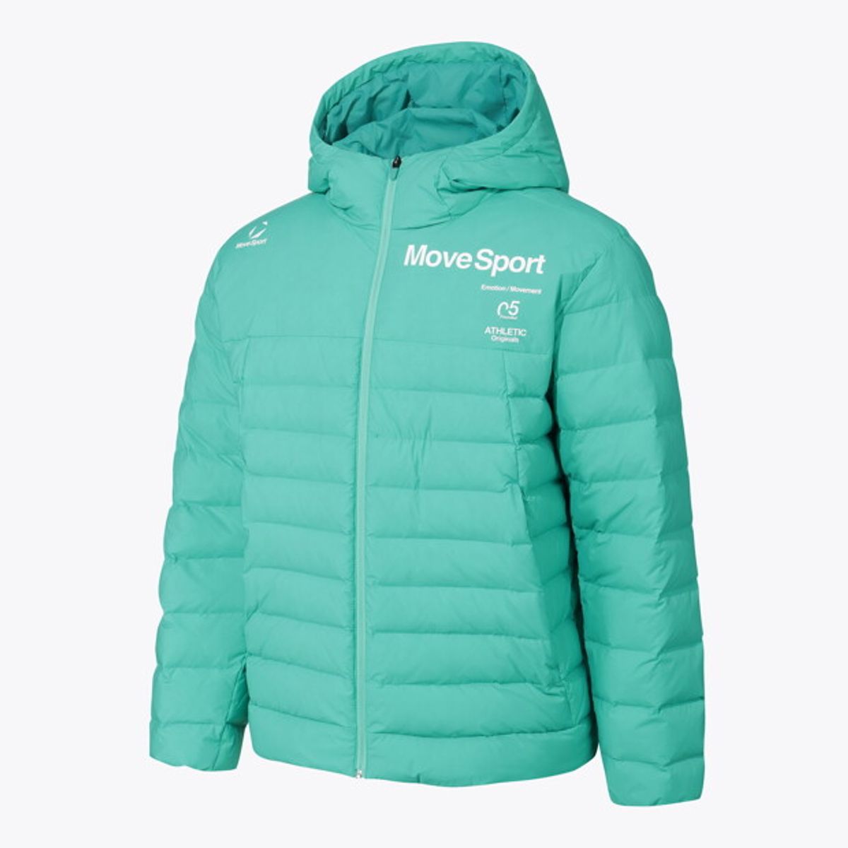 무브스포츠 바이 데상트(MOVESPORT BY DESCENTE) 경량 후드형 덕다운 자켓 민트 VS121EDJ11