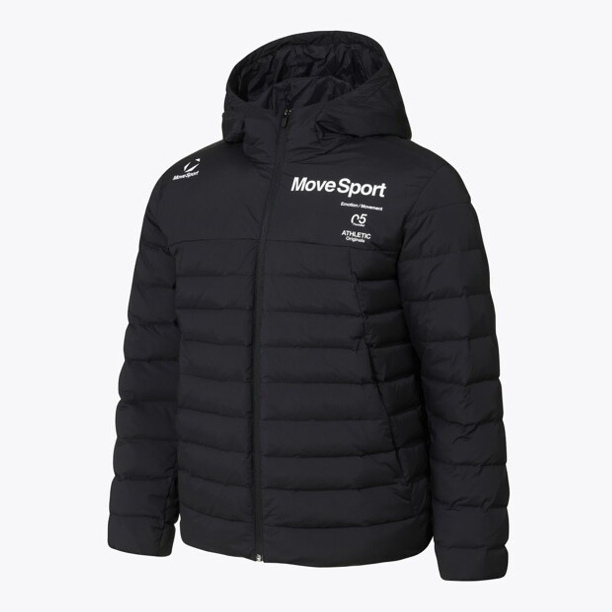 무브스포츠 바이 데상트(MOVESPORT BY DESCENTE) 경량 후드형 덕다운 자켓 블랙 VS121EDJ11