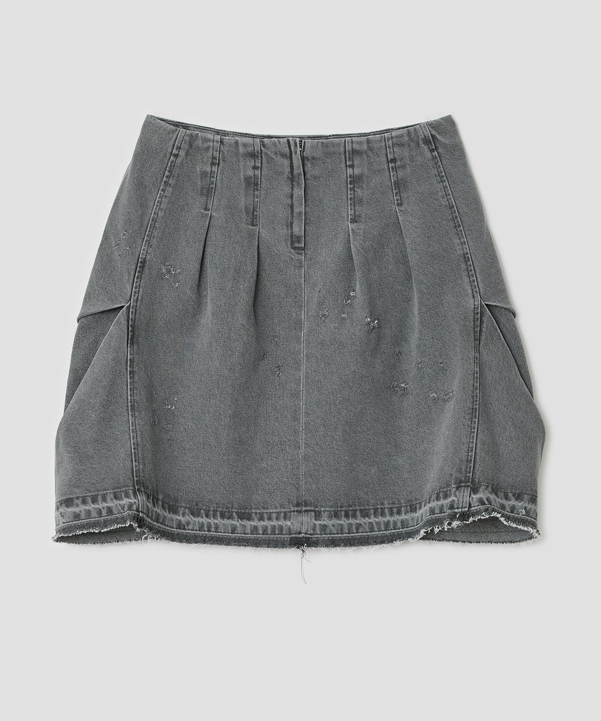타입서비스(TYPESERVICE) Distressed Panel Denim Skirt [Gray]
