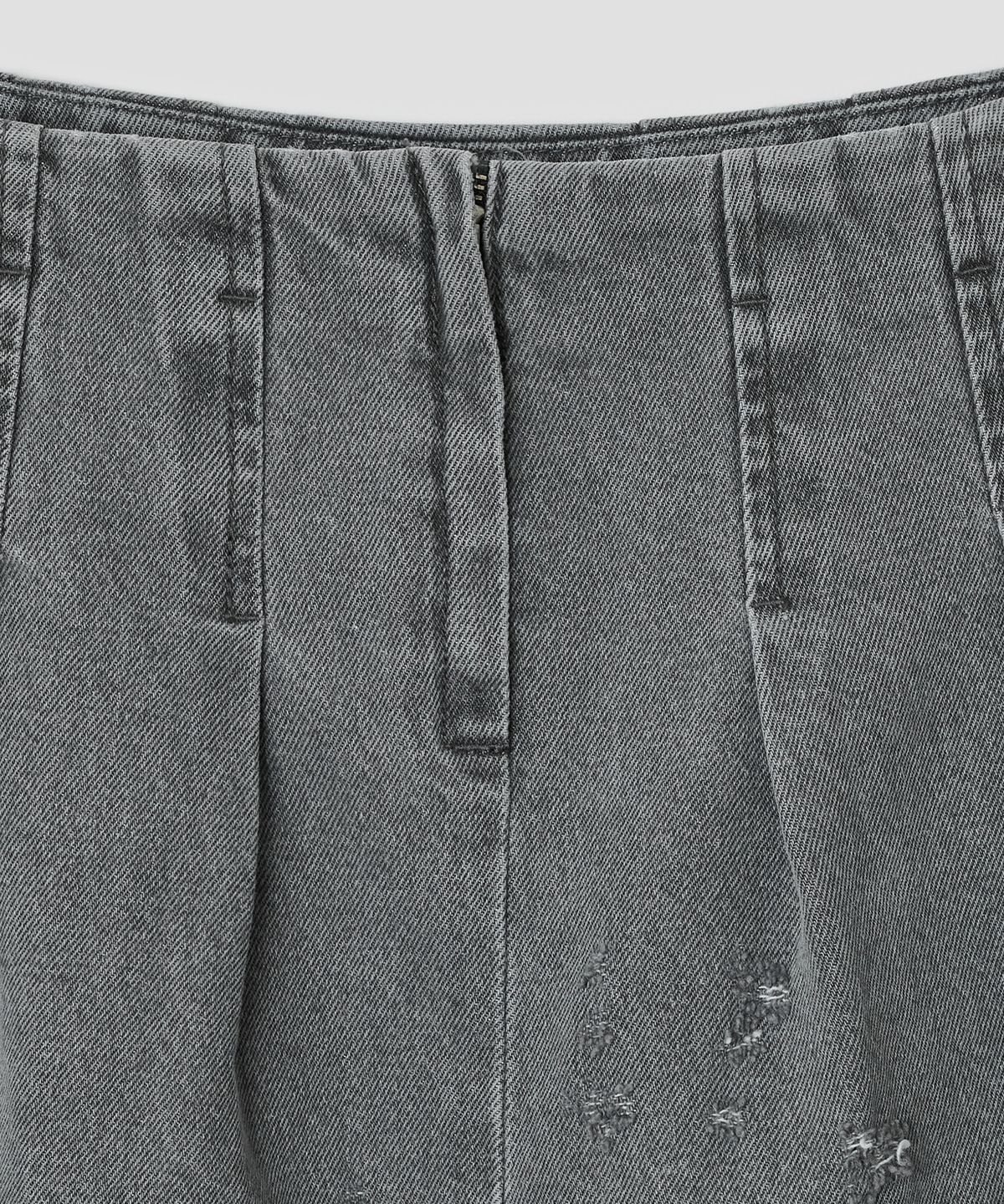 타입서비스(TYPESERVICE) Distressed Panel Denim Skirt [Gray]
