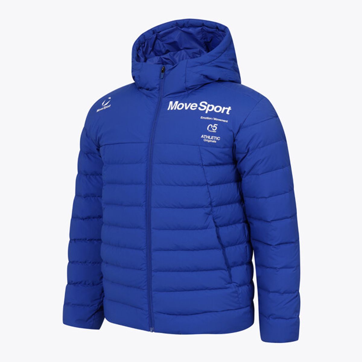 무브스포츠 바이 데상트(MOVESPORT BY DESCENTE) 경량 후드형 덕다운 자켓 블루 VS121EDJ11