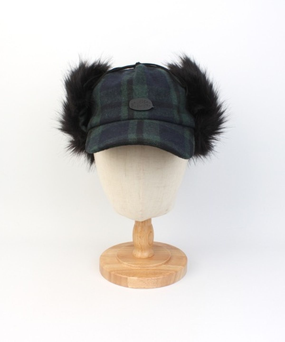 유니버셜 케미스트리(UNIVERSAL CHEMISTRY) Check Green Fur Earflap Cap 귀달이모자