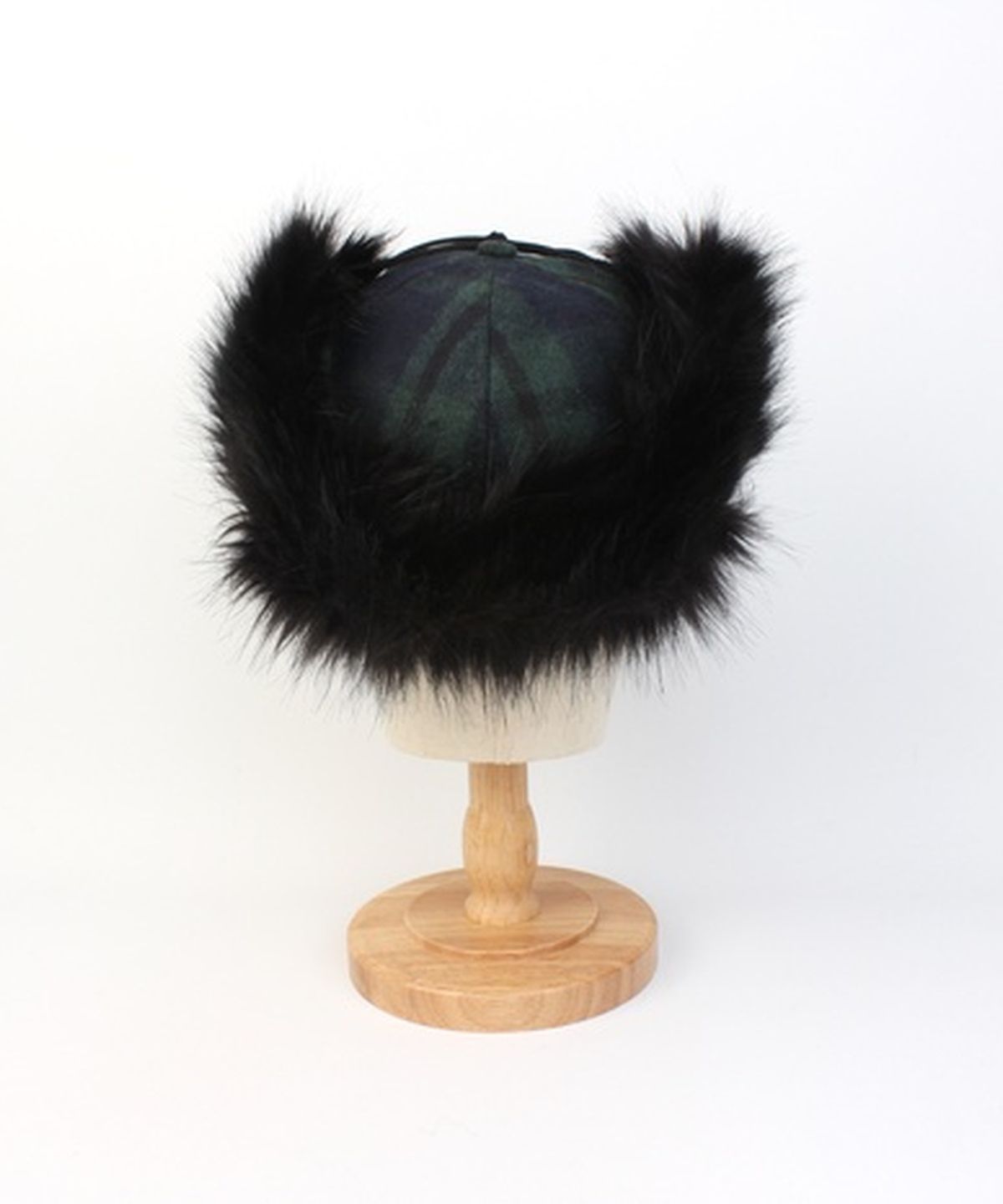 유니버셜 케미스트리(UNIVERSAL CHEMISTRY) Check Green Fur Earflap Cap 귀달이모자