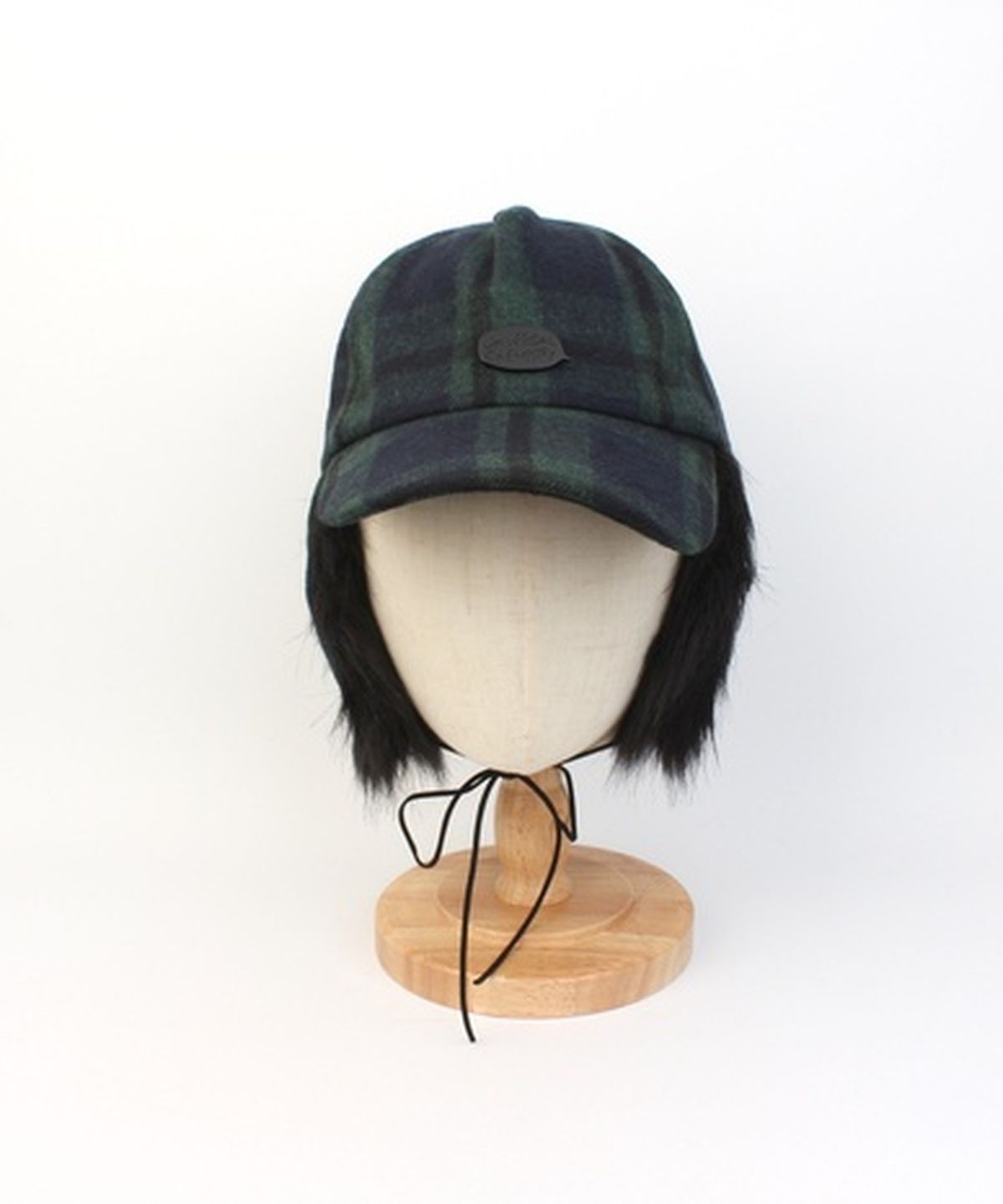 유니버셜 케미스트리(UNIVERSAL CHEMISTRY) Check Green Fur Earflap Cap 귀달이모자