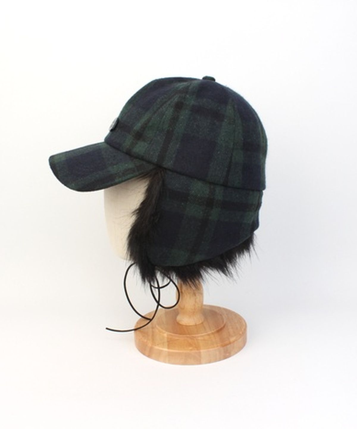 유니버셜 케미스트리(UNIVERSAL CHEMISTRY) Check Green Fur Earflap Cap 귀달이모자