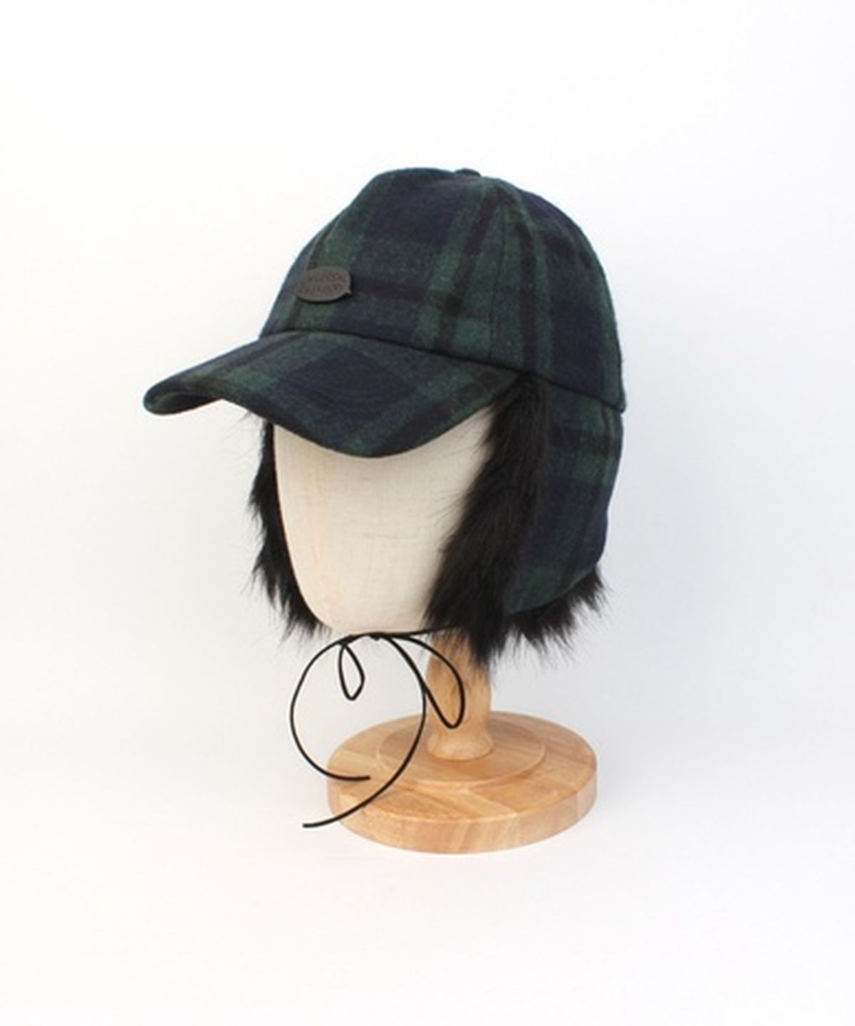 유니버셜 케미스트리(UNIVERSAL CHEMISTRY) Check Green Fur Earflap Cap 귀달이모자