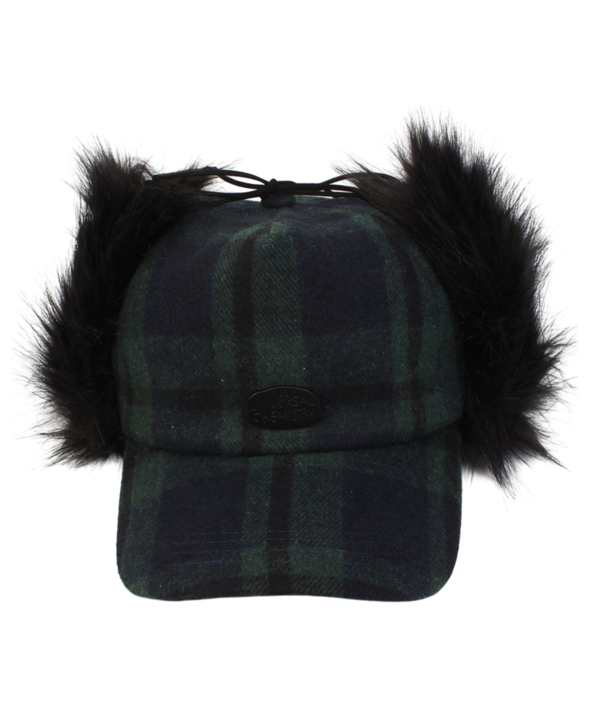 유니버셜 케미스트리(UNIVERSAL CHEMISTRY) Check Green Fur Earflap Cap 귀달이모자