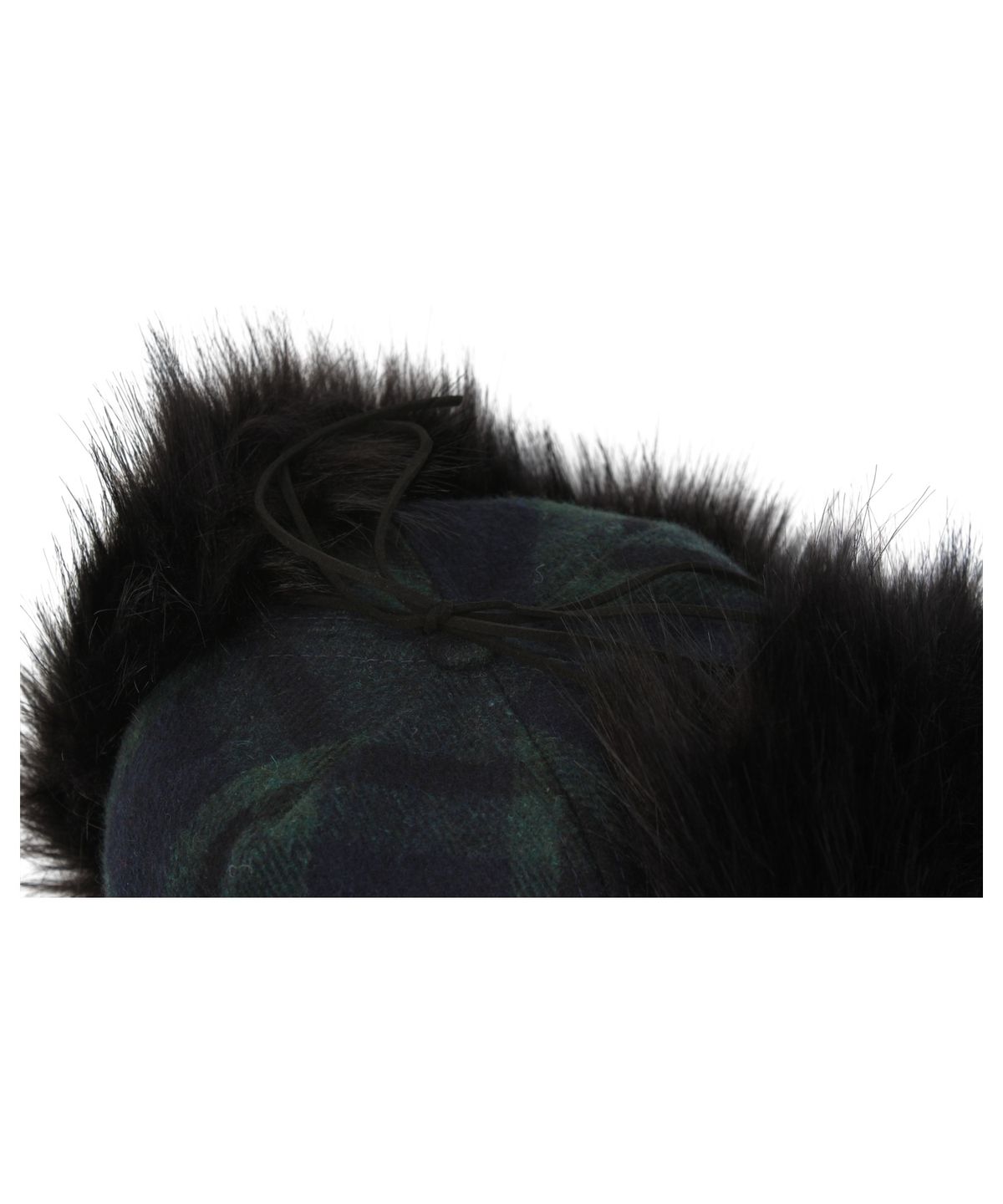 유니버셜 케미스트리(UNIVERSAL CHEMISTRY) Check Green Fur Earflap Cap 귀달이모자