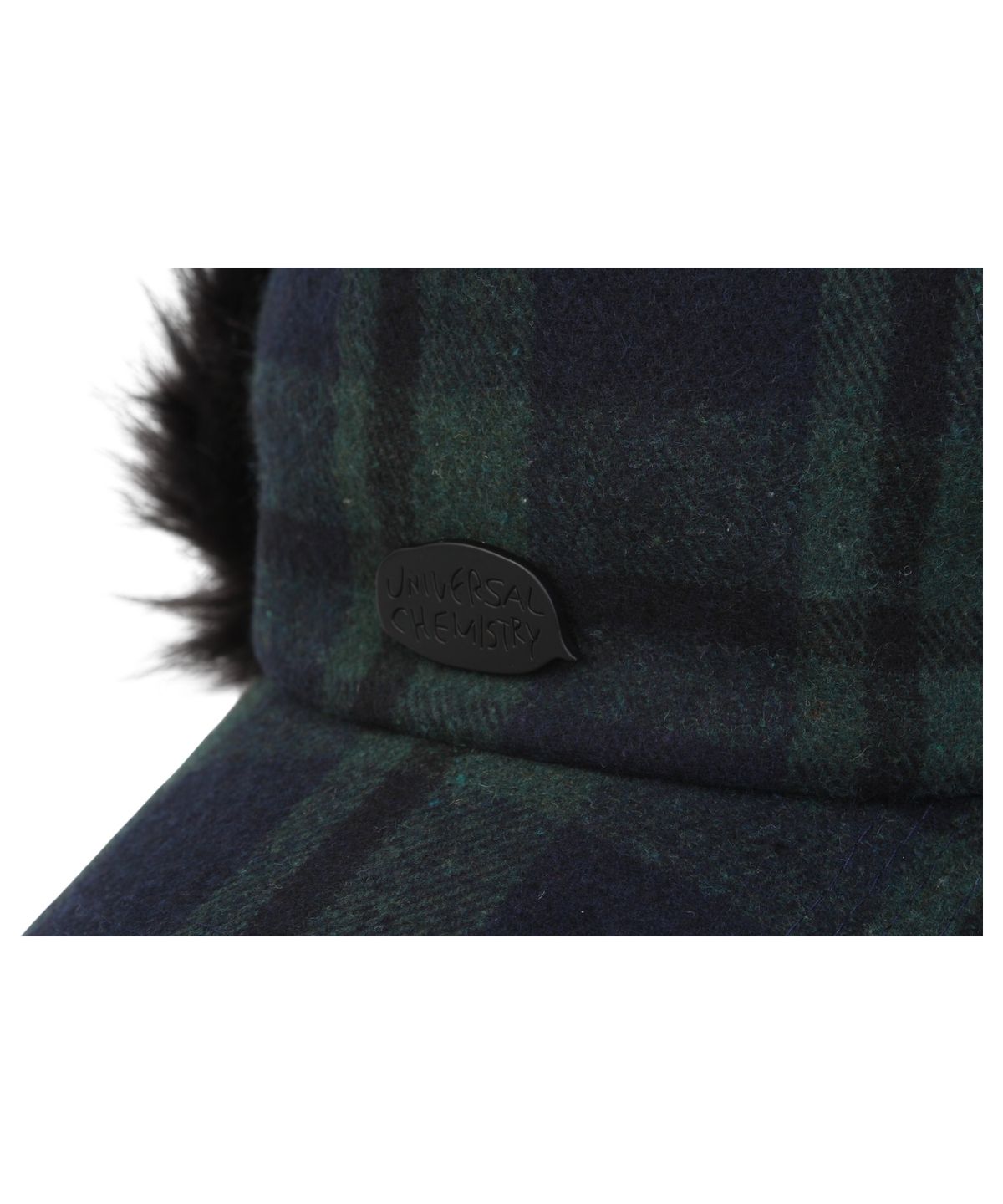 유니버셜 케미스트리(UNIVERSAL CHEMISTRY) Check Green Fur Earflap Cap 귀달이모자