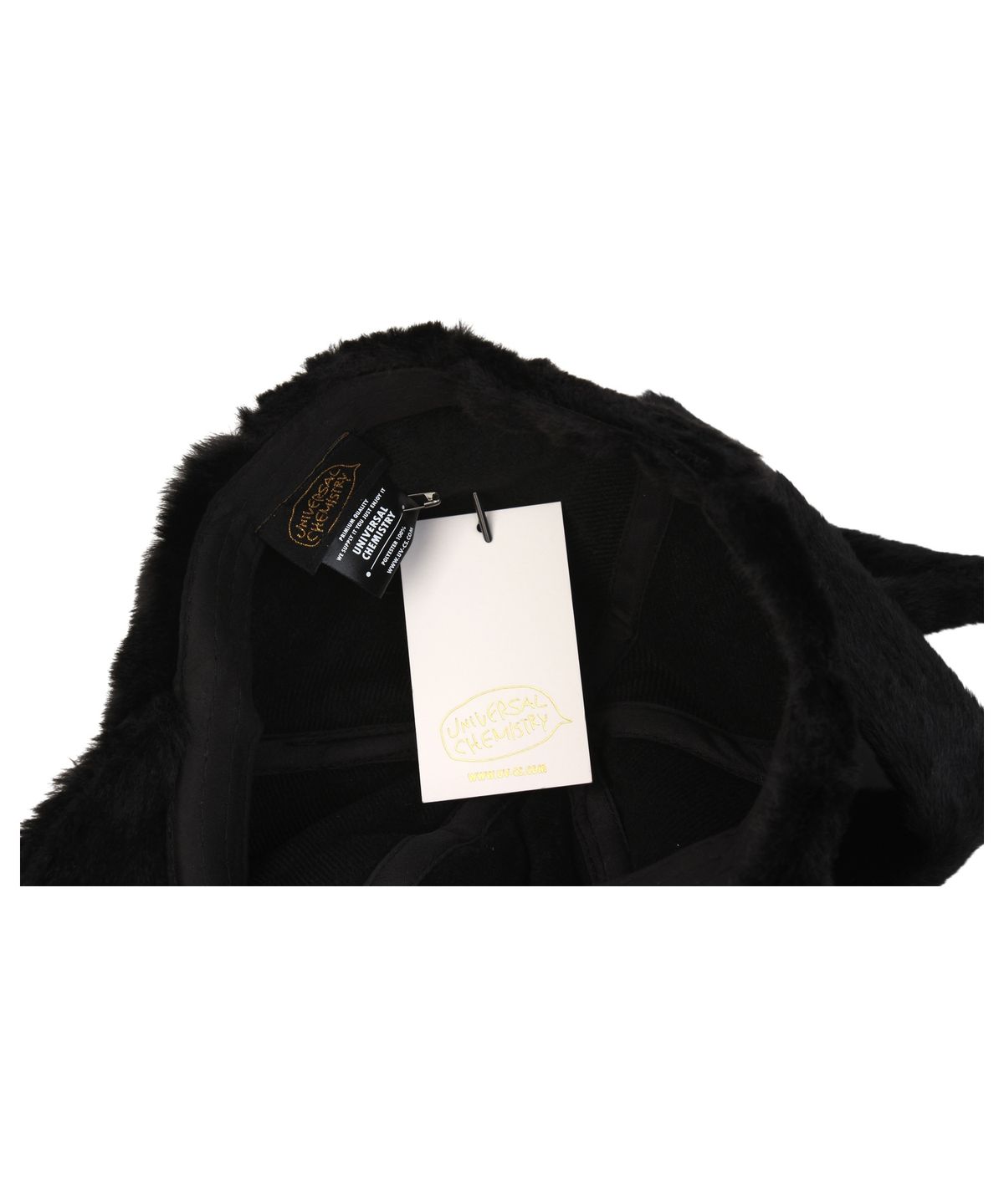 유니버셜 케미스트리(UNIVERSAL CHEMISTRY) Rabbit Fur Black Ballcap 토끼모자