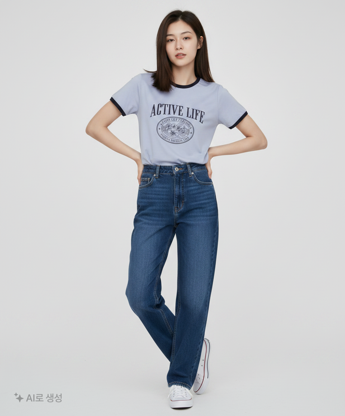행텐(HANG TEN) 여성 빅 그래픽 링거 크롭 티셔츠_272(10470-131-403-05) M