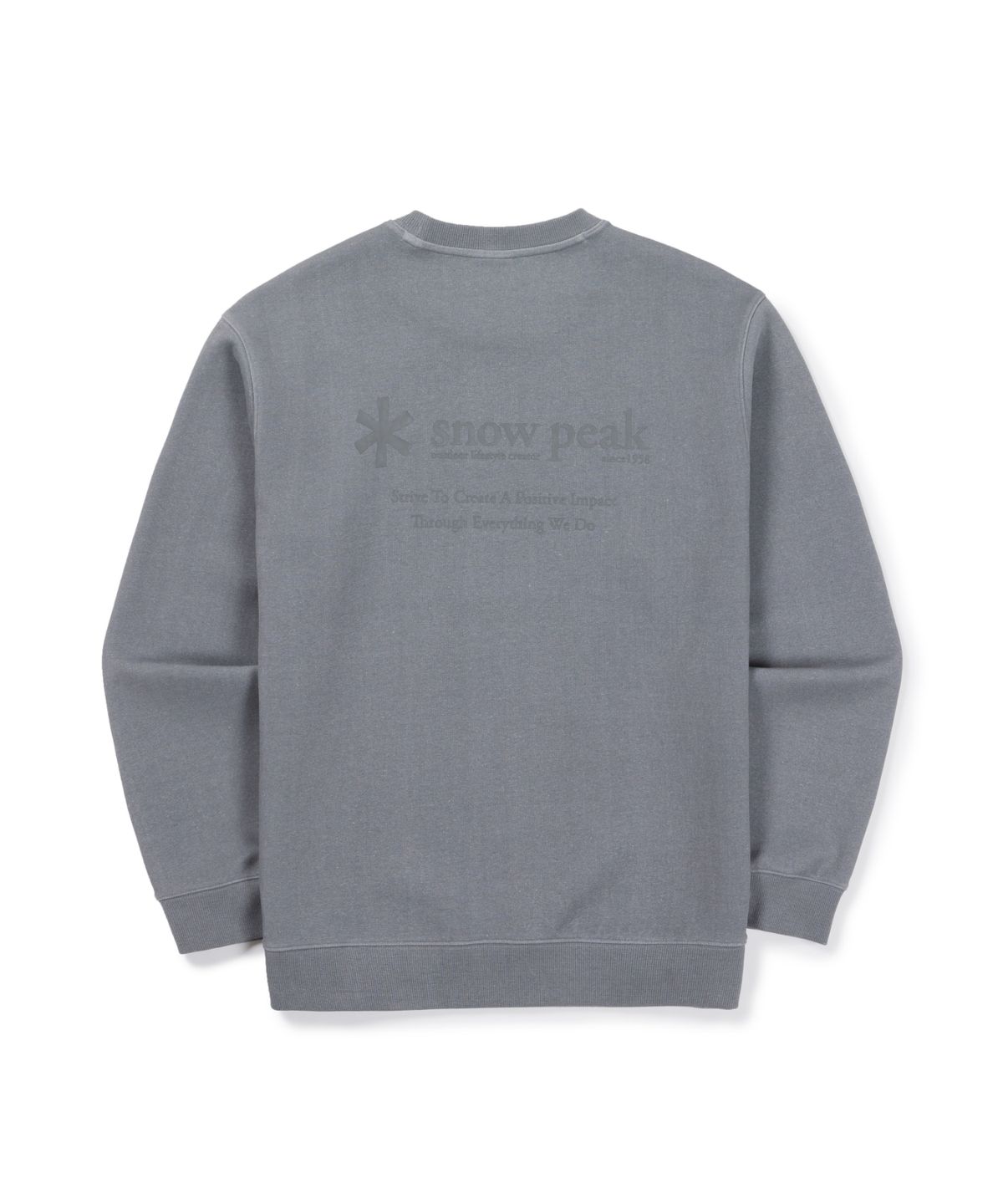 스노우피크 어패럴(SNOWPEAK APPAREL) 피그먼트 다잉 레터링 맨투맨 (S26FUFHT64) Dark Gray