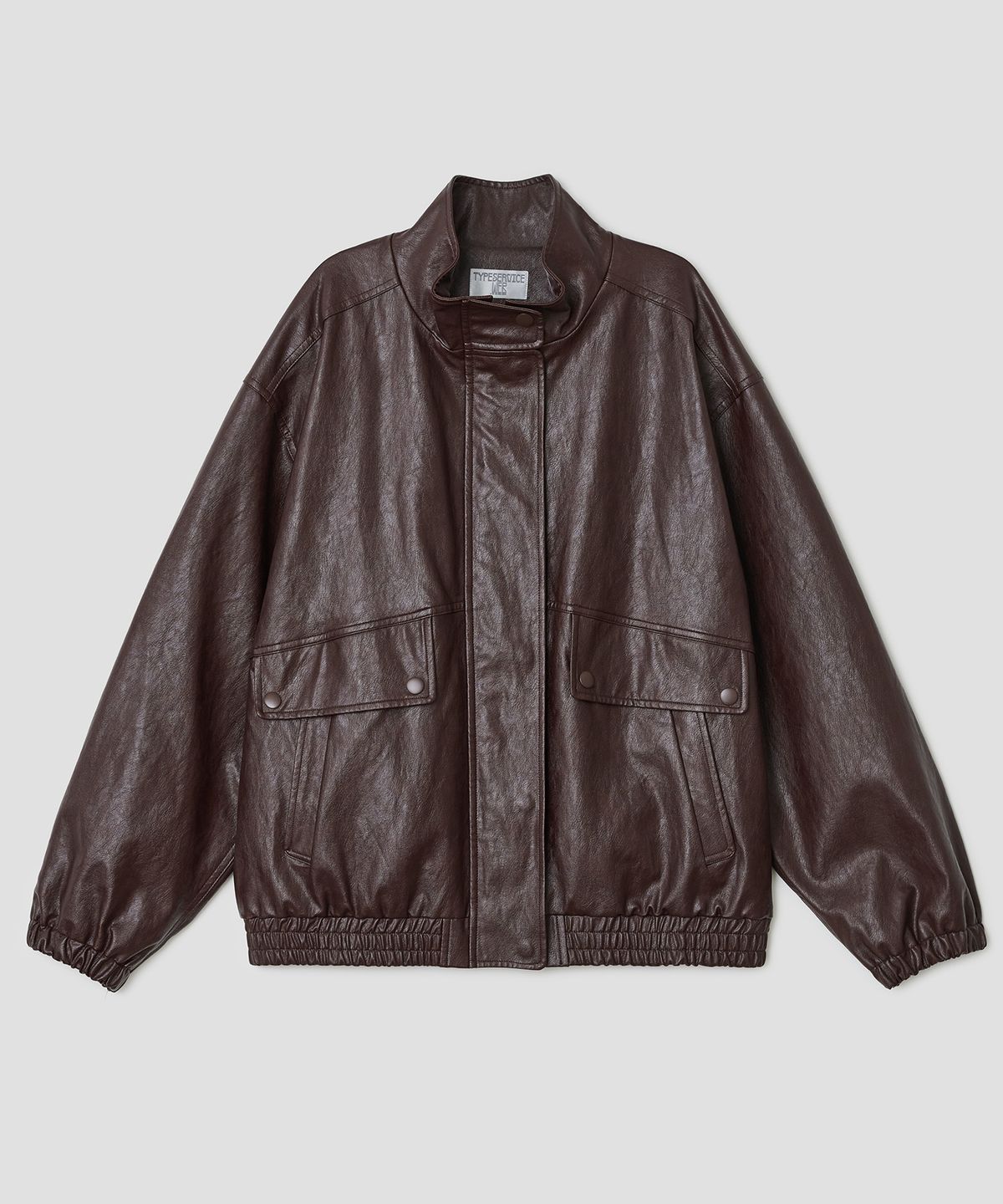 타입서비스(TYPESERVICE) Faux Leather Blouson [Burgundy]
