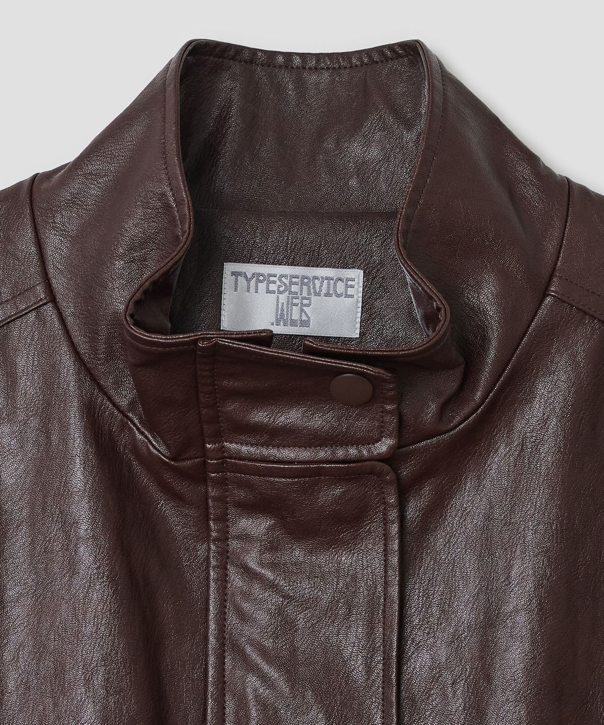타입서비스(TYPESERVICE) Faux Leather Blouson [Burgundy]