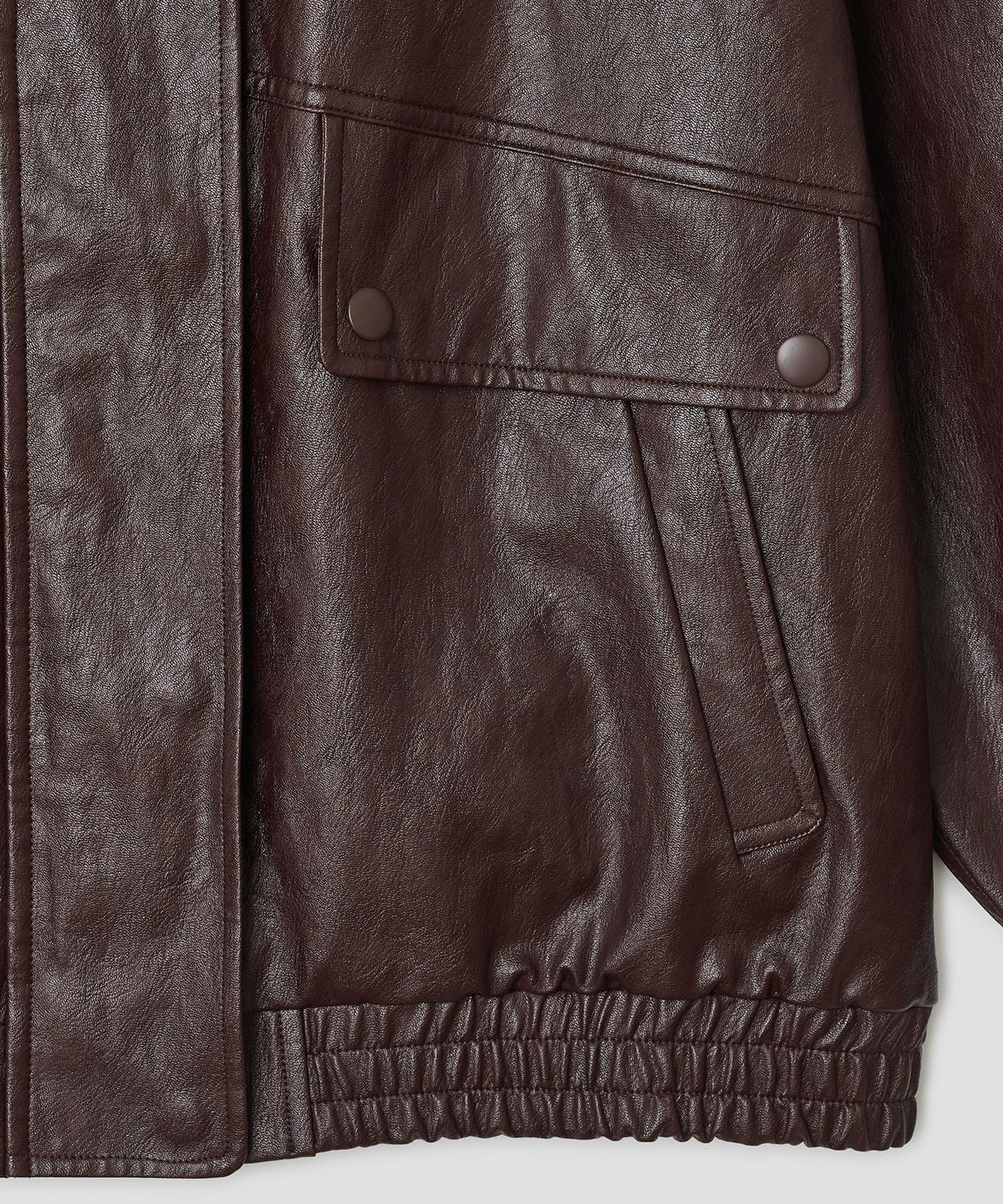 타입서비스(TYPESERVICE) Faux Leather Blouson [Burgundy]