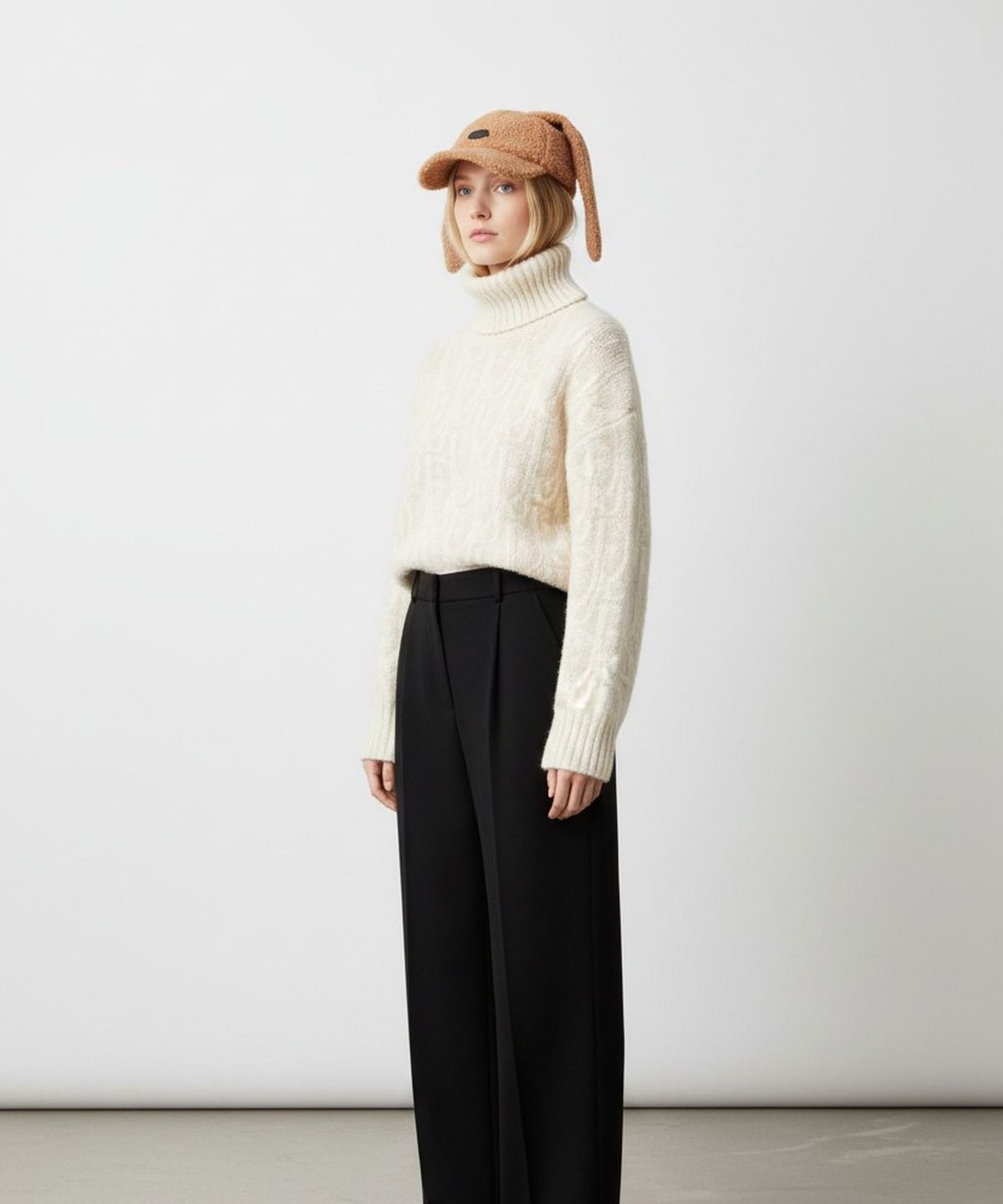 유니버셜 케미스트리(UNIVERSAL CHEMISTRY) Rabbit Fleece Beige Ballcap 토끼모자