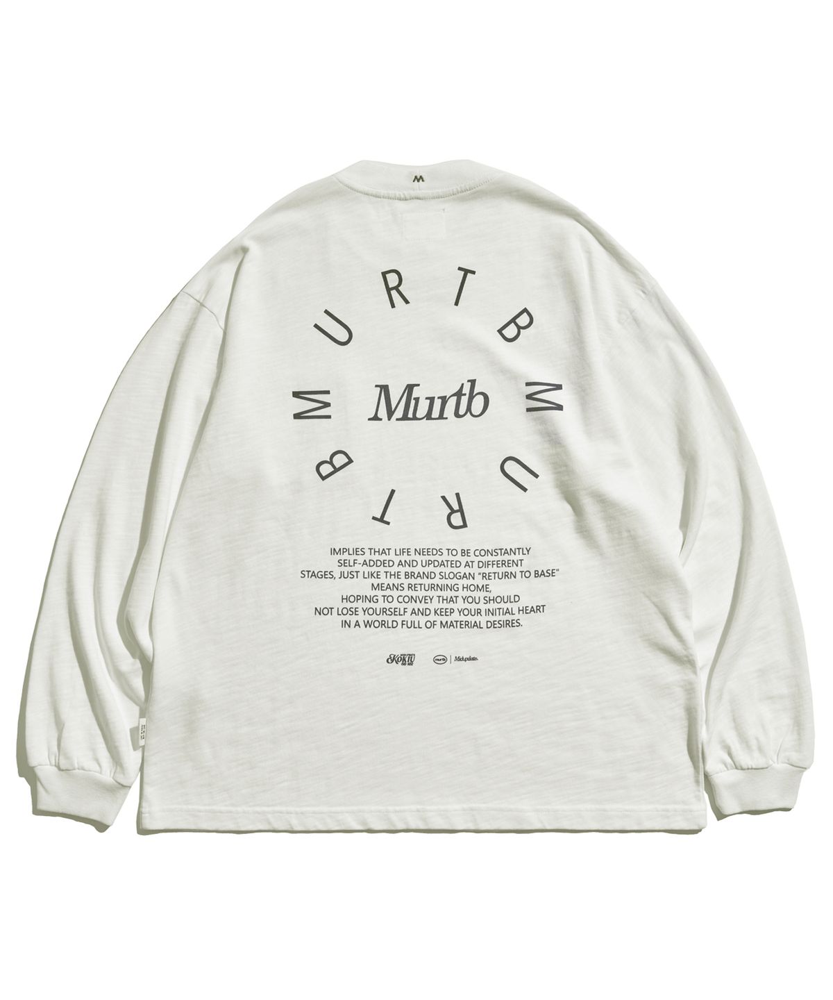 미드업데이트(MIDUPDATE) Circle Typo Pocket L/S Tee_WH