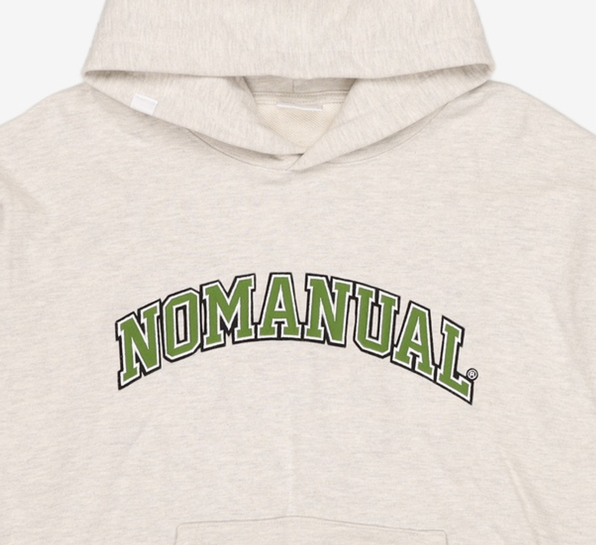 노매뉴얼(NOMANUAL) 3T ARCH LOGO HOODIE - OATMEAL MELANGE M