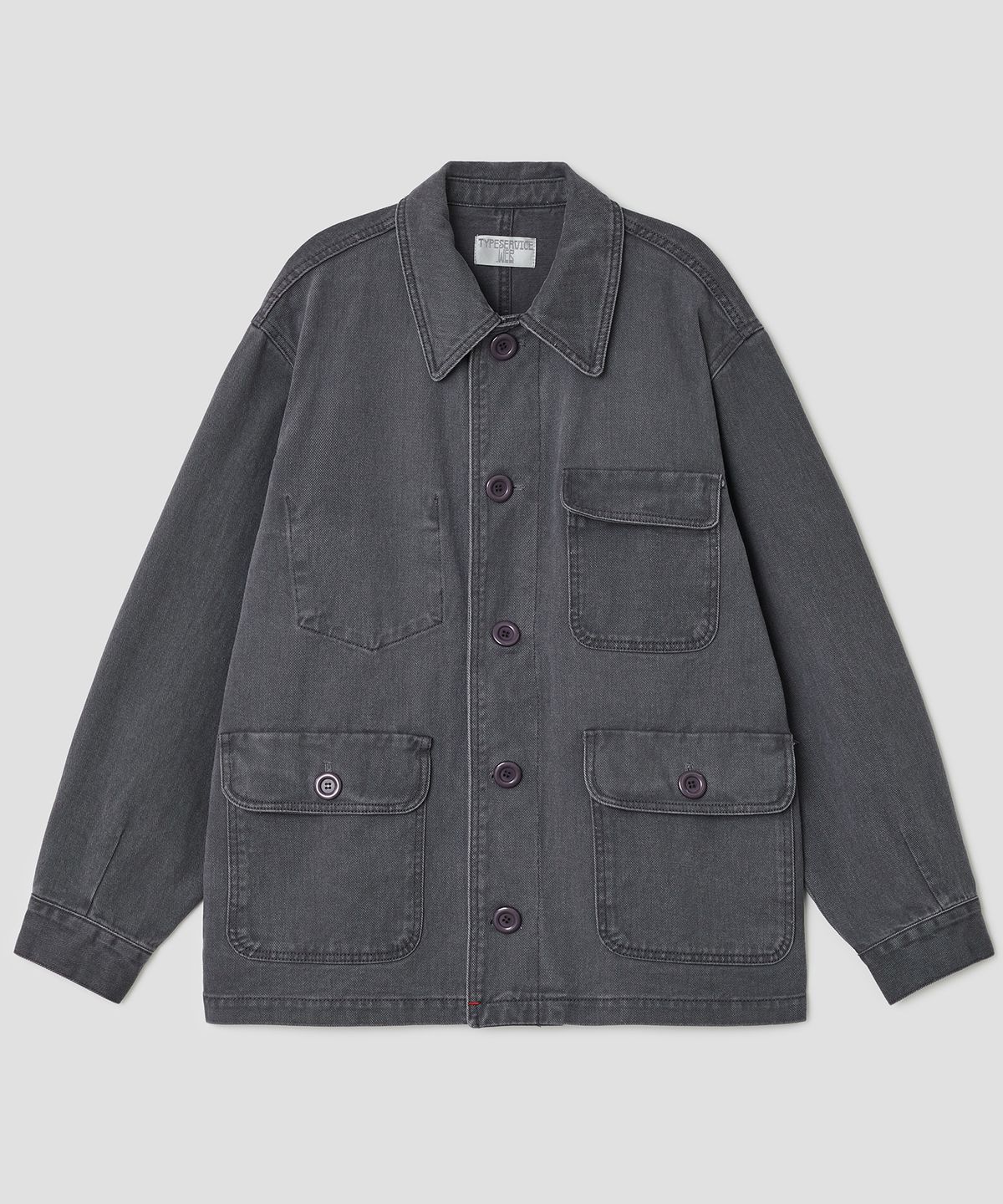 타입서비스(TYPESERVICE) Washed Pocket Work Jacket [Charcoal]