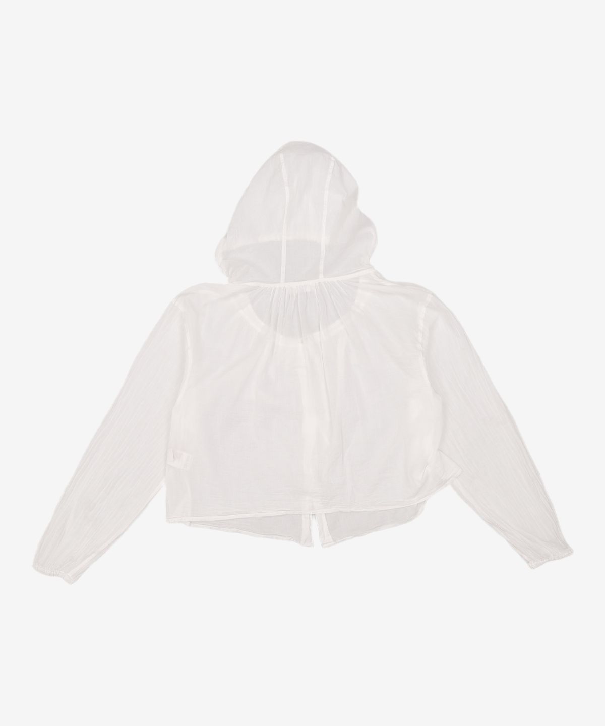 아모멘토(AMOMENTO) SHEER SHIRRING HOODED BLOUSE_WHITE 0