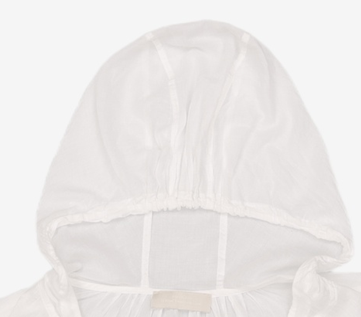 아모멘토(AMOMENTO) SHEER SHIRRING HOODED BLOUSE_WHITE 0