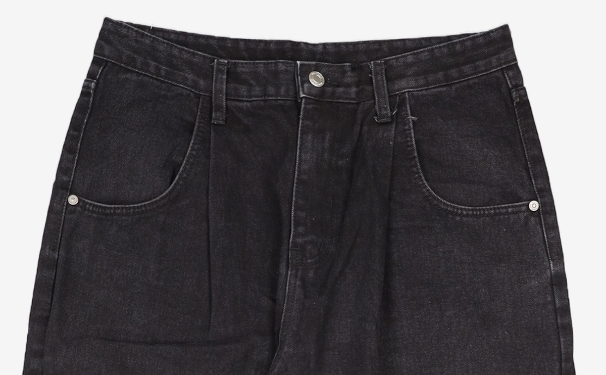 노매뉴얼(NOMANUAL) ONE TUCK REVERSED POCKET PANTS - BLACK L