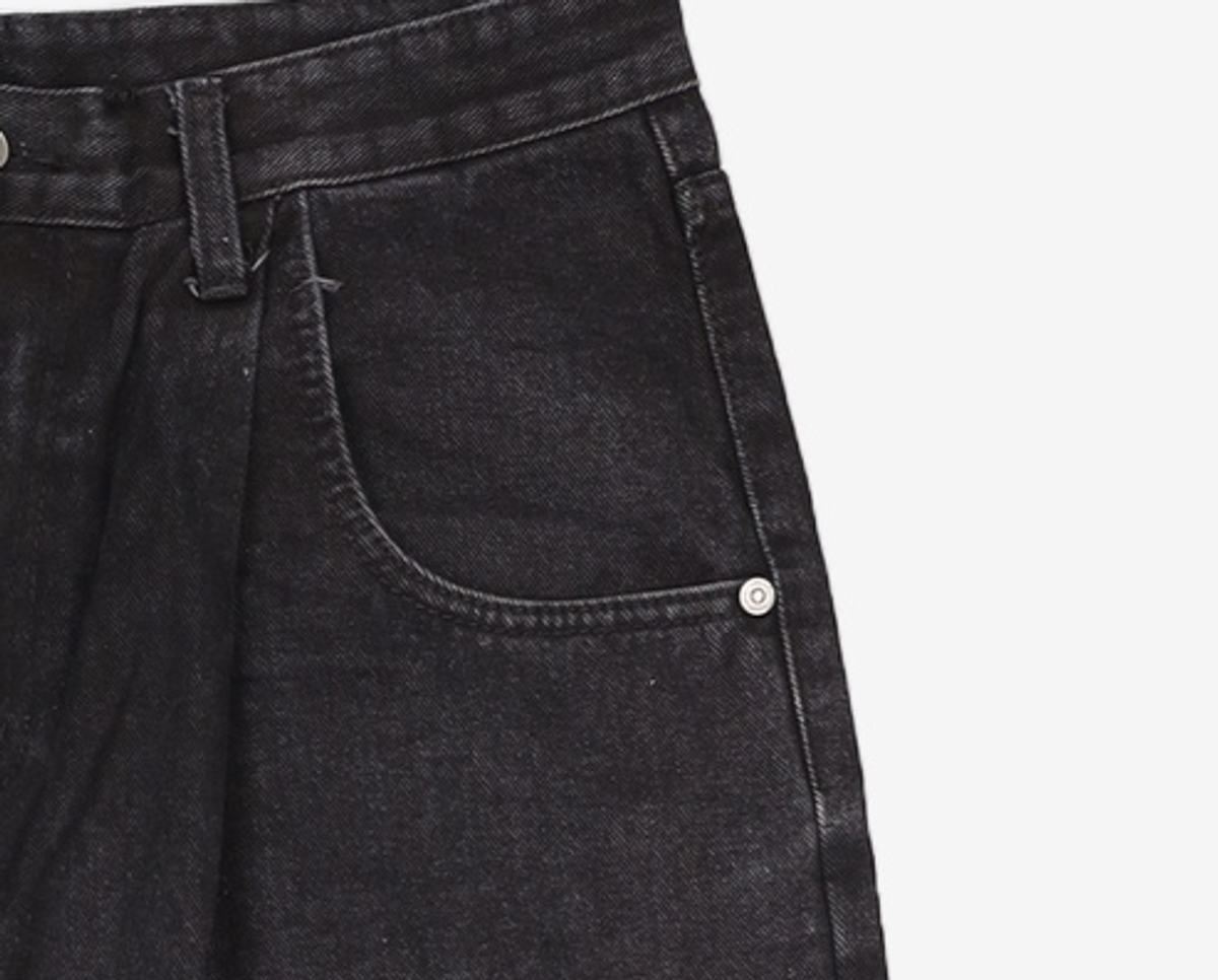 노매뉴얼(NOMANUAL) ONE TUCK REVERSED POCKET PANTS - BLACK L