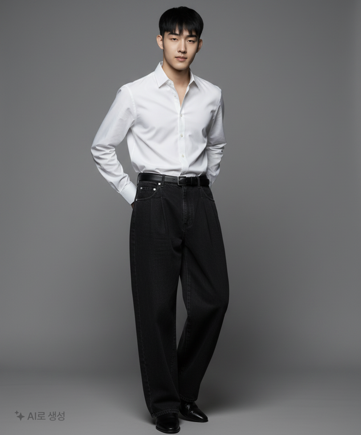 노매뉴얼(NOMANUAL) ONE TUCK REVERSED POCKET PANTS - BLACK L