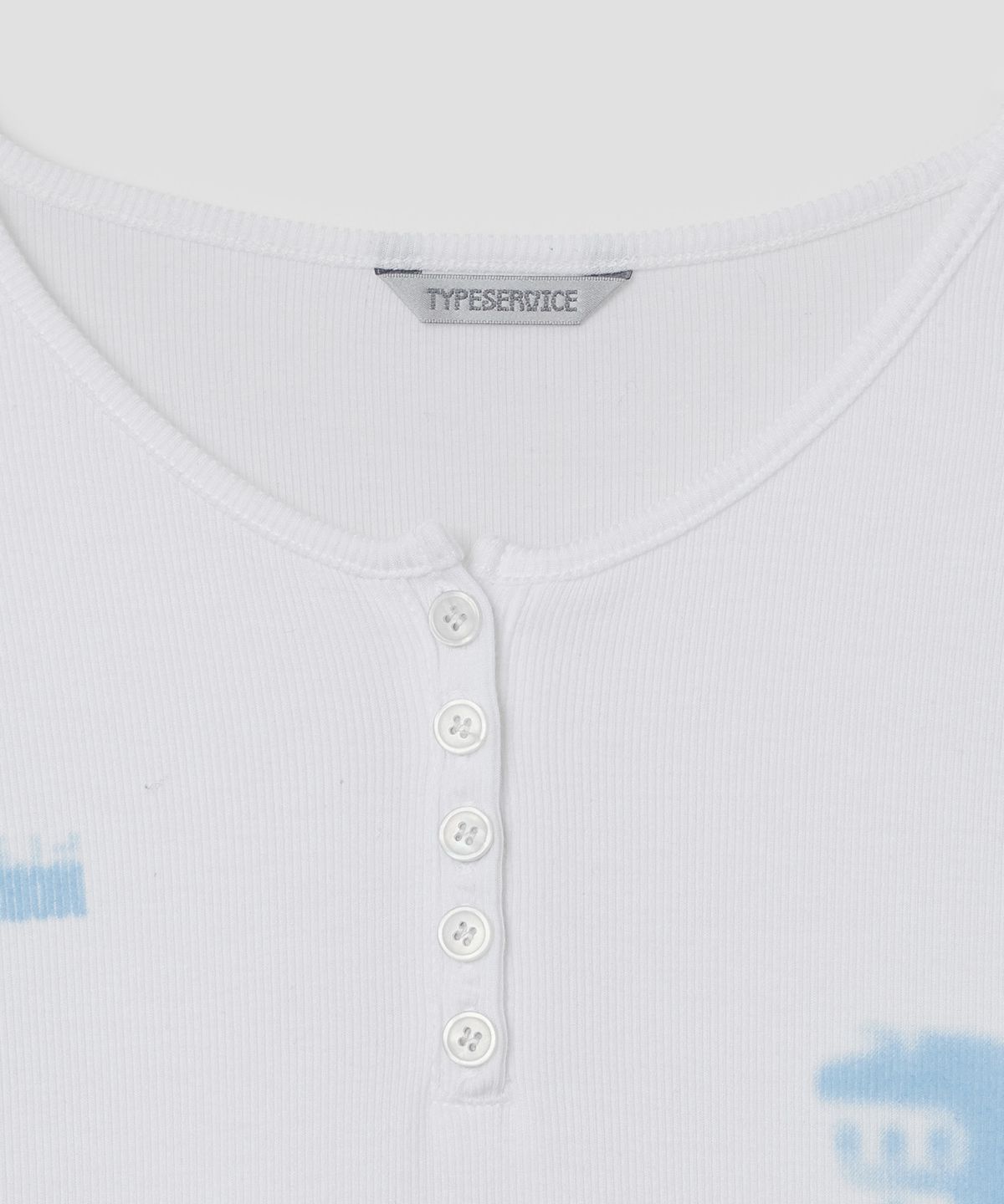 타입서비스(TYPESERVICE) Blur Spray Henley Top [White]