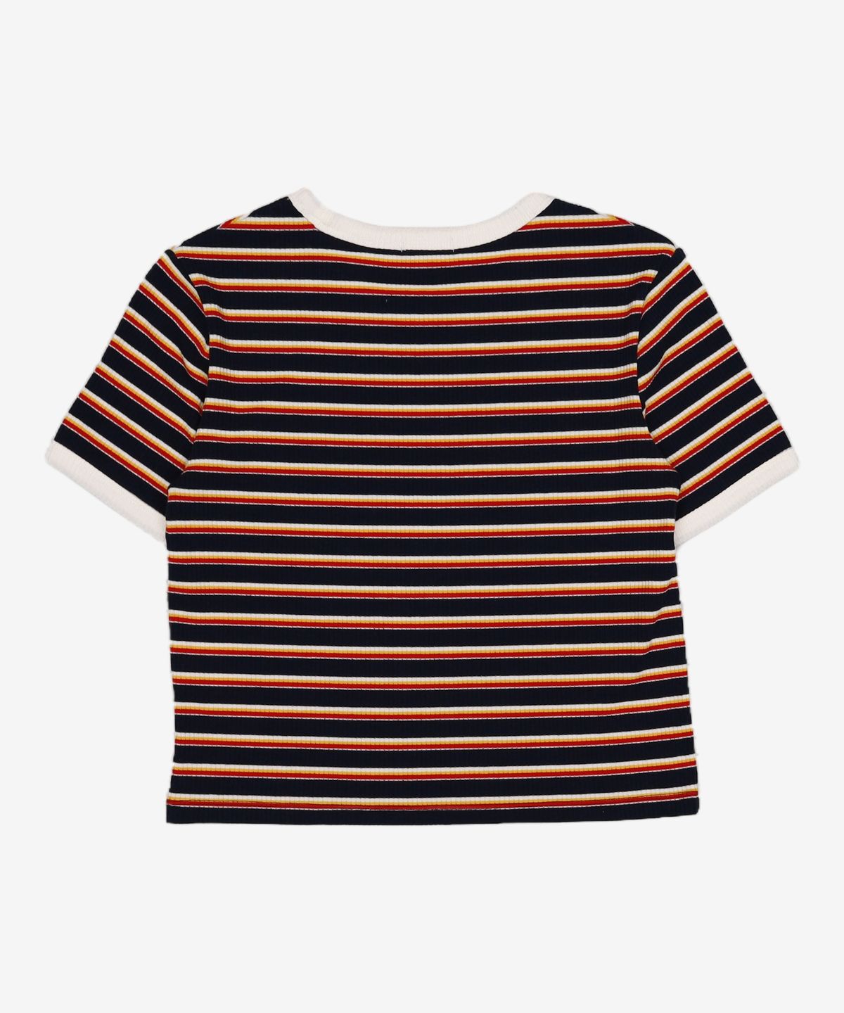 스파오(SPAO) 멀티 스트라이프 크롭 반팔 티셔츠 SPRSA25G31 L