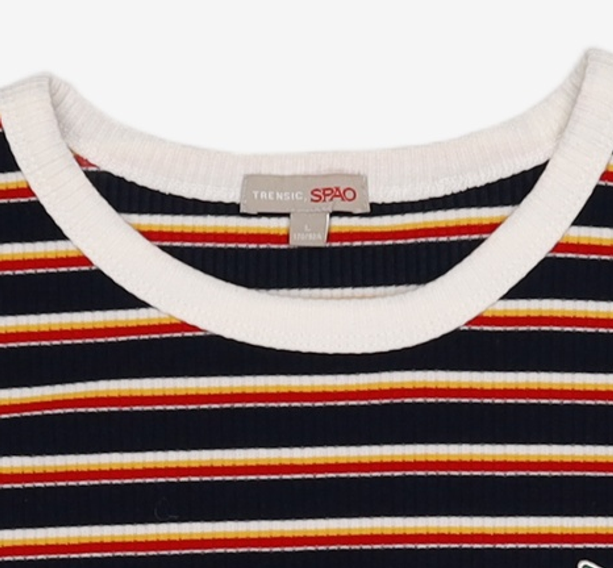 스파오(SPAO) 멀티 스트라이프 크롭 반팔 티셔츠 SPRSA25G31 L