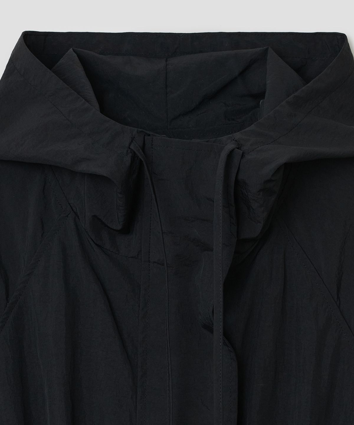 타입서비스(TYPESERVICE) Shirred Hood Jacket [Black]