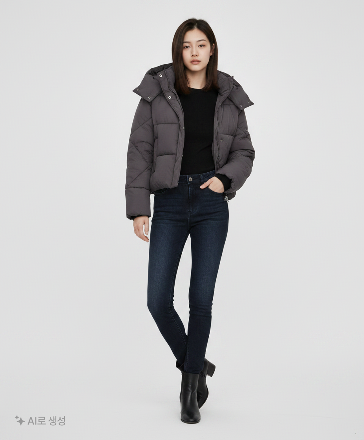 미쏘(MIXXO) 후드 숏 패딩 MIWJPCV13B M