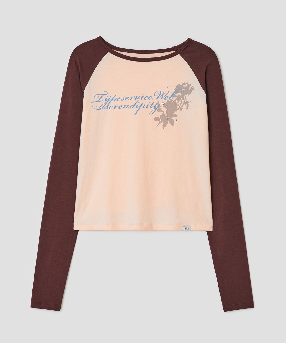 타입서비스(TYPESERVICE) Sheer Hotfix Raglan Top [Pink]