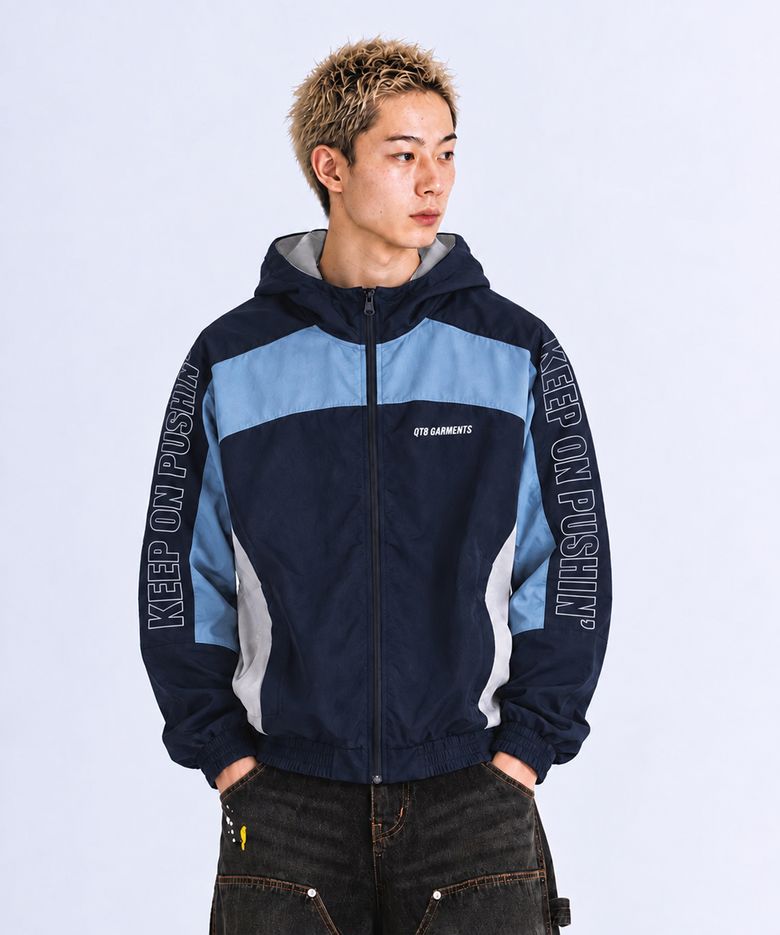 MF Retro Hooded Track Jacket (Navy/Skyblue/Grey)