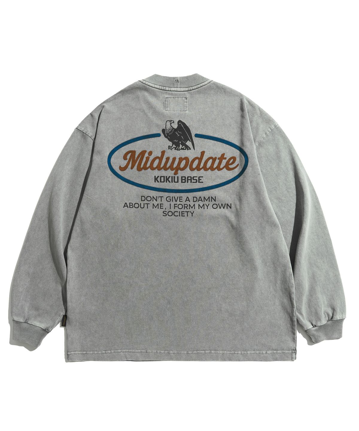 미드업데이트(MIDUPDATE) Heavy Cotton Long Sleeve Pocket Tee_GR