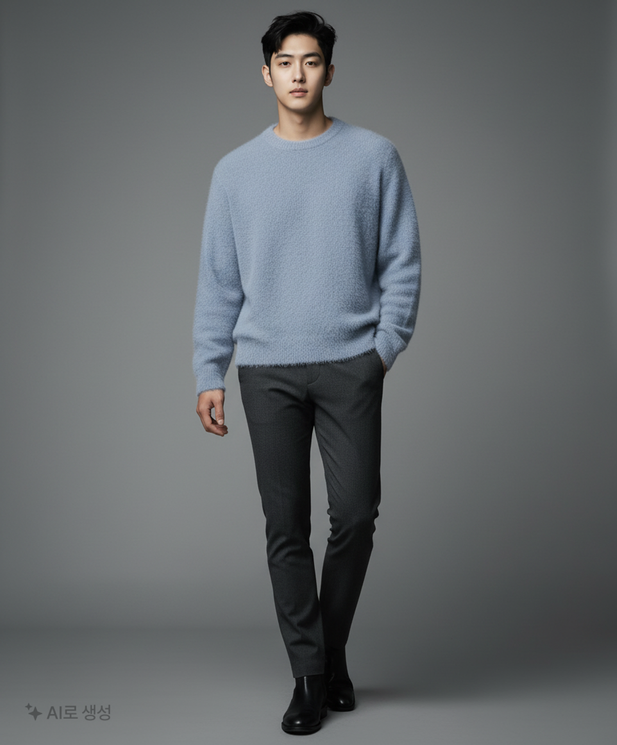 노매뉴얼(NOMANUAL) (시그니처종료)CROPPED HAIRY KNIT - 5 COLOR M