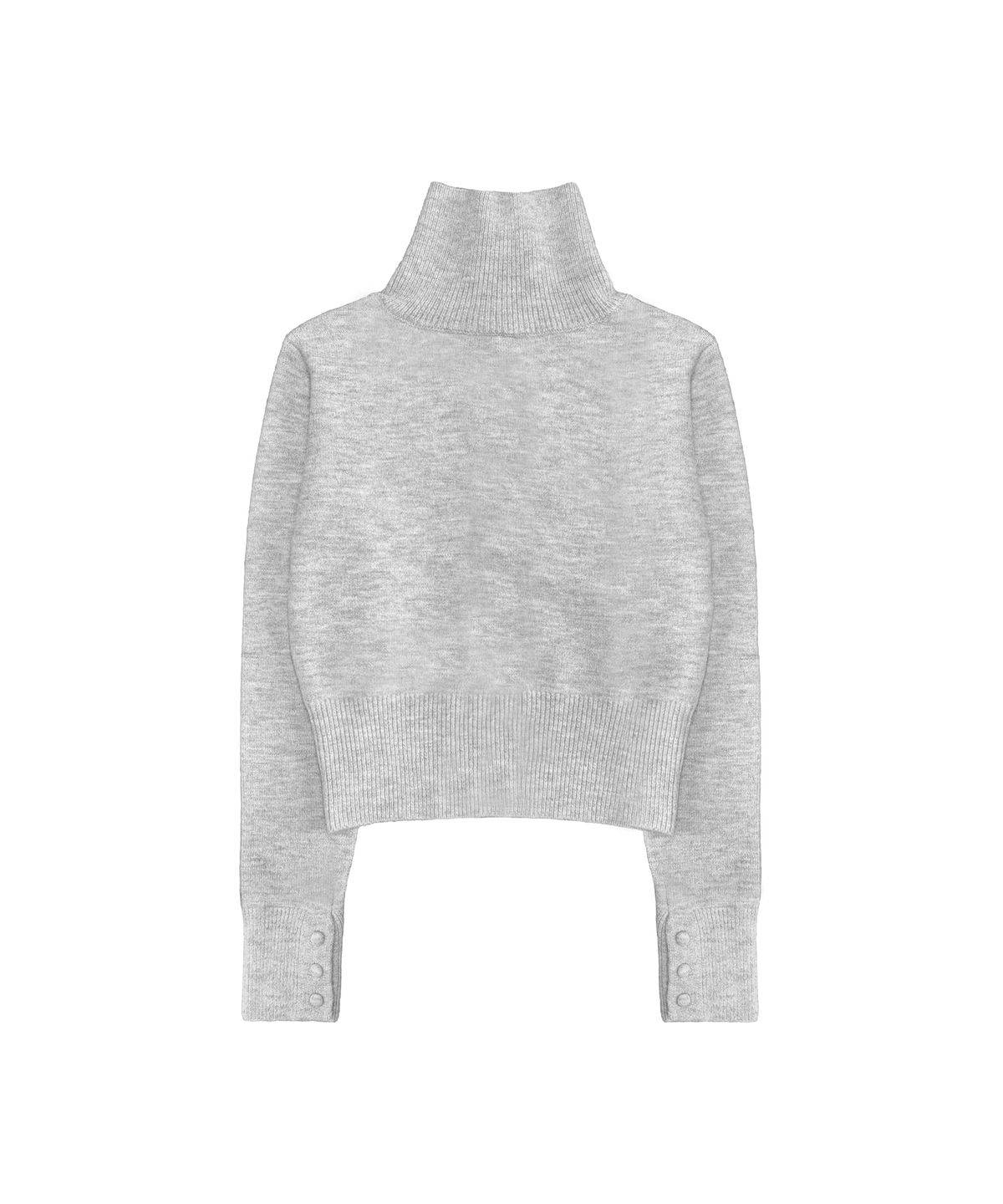파시온(PASION) 마렌 하이넥 니트 가디건_그레이 Maren High-Neck Knit Cardigan_Gray