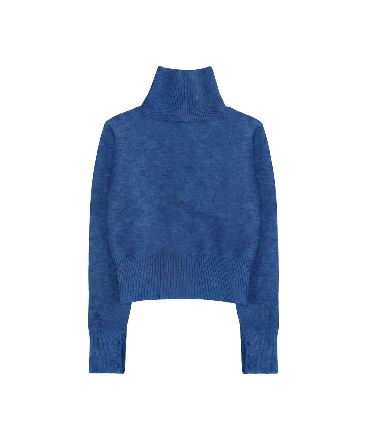 파시온(PASION) 마렌 하이넥 니트 가디건_블루 Maren High-Neck Knit Cardigan_Blue