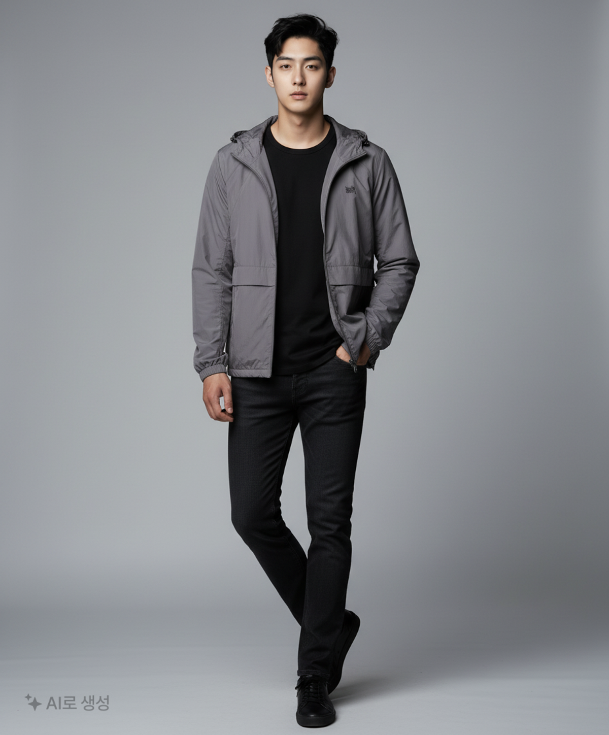 브라운브레스(BROWNBREATH) TAG NYLON RAGLAN JACKET - CHARCOAL M
