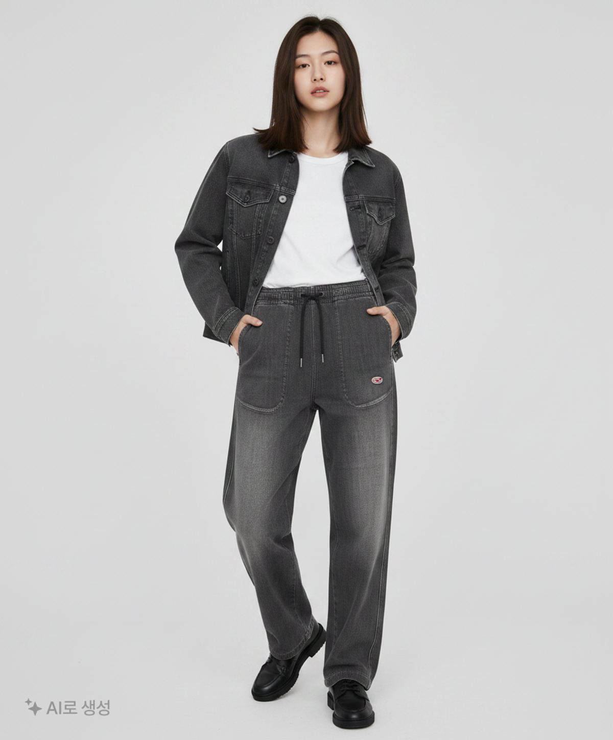 디젤(DIESEL) D 마티언스 트랙 데님 스웻 팬츠 - 블랙: 다크그레이 / A0392409E3002 M