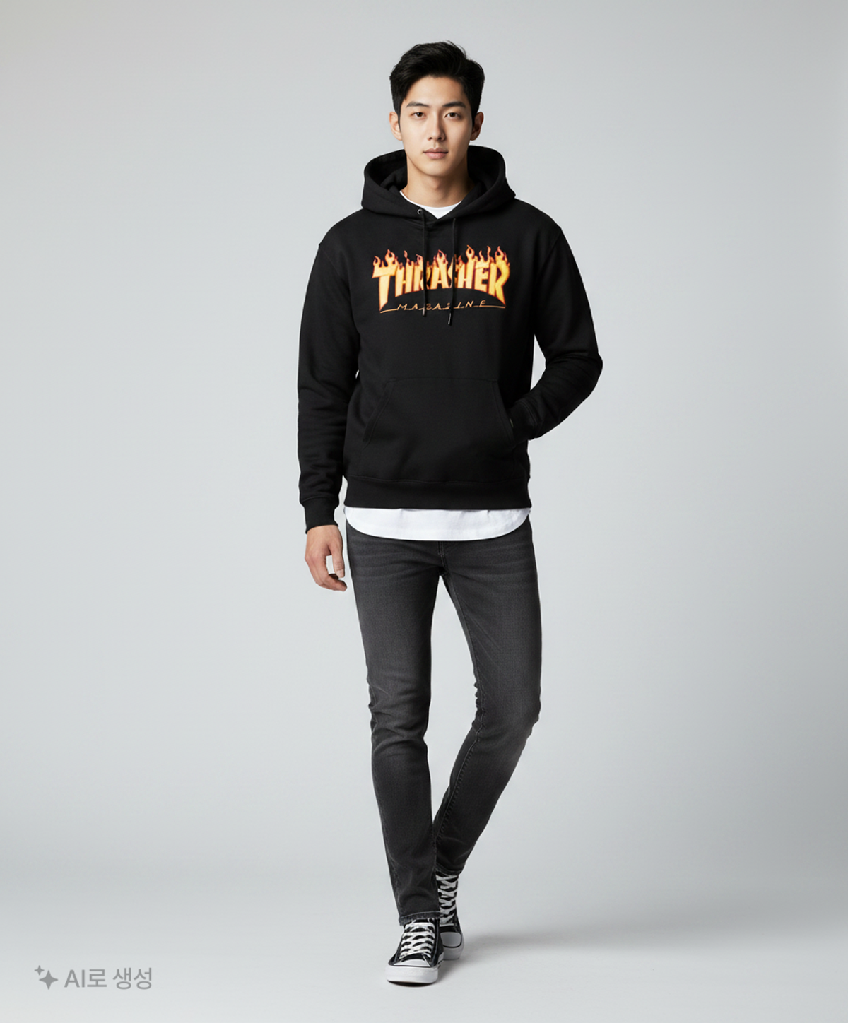 트레셔(THRASHER) 후드 티셔츠 M