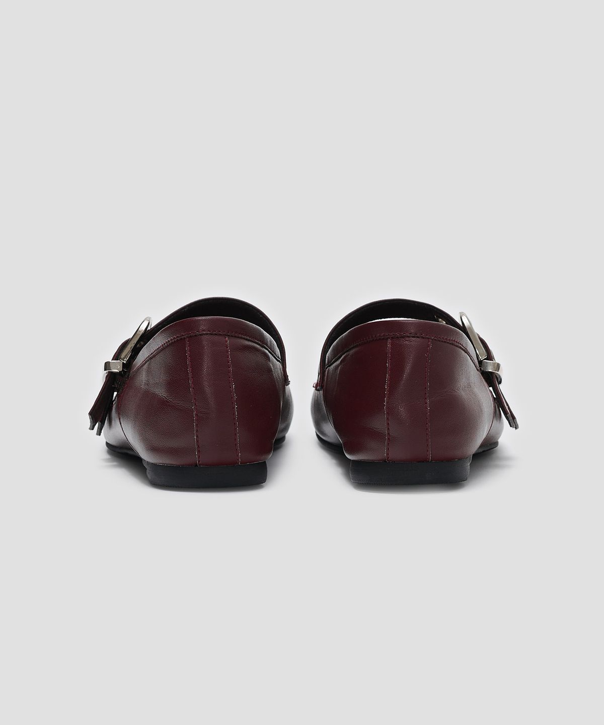 타입서비스(TYPESERVICE) Ribbon Rivet Buckle Flats [Wine]
