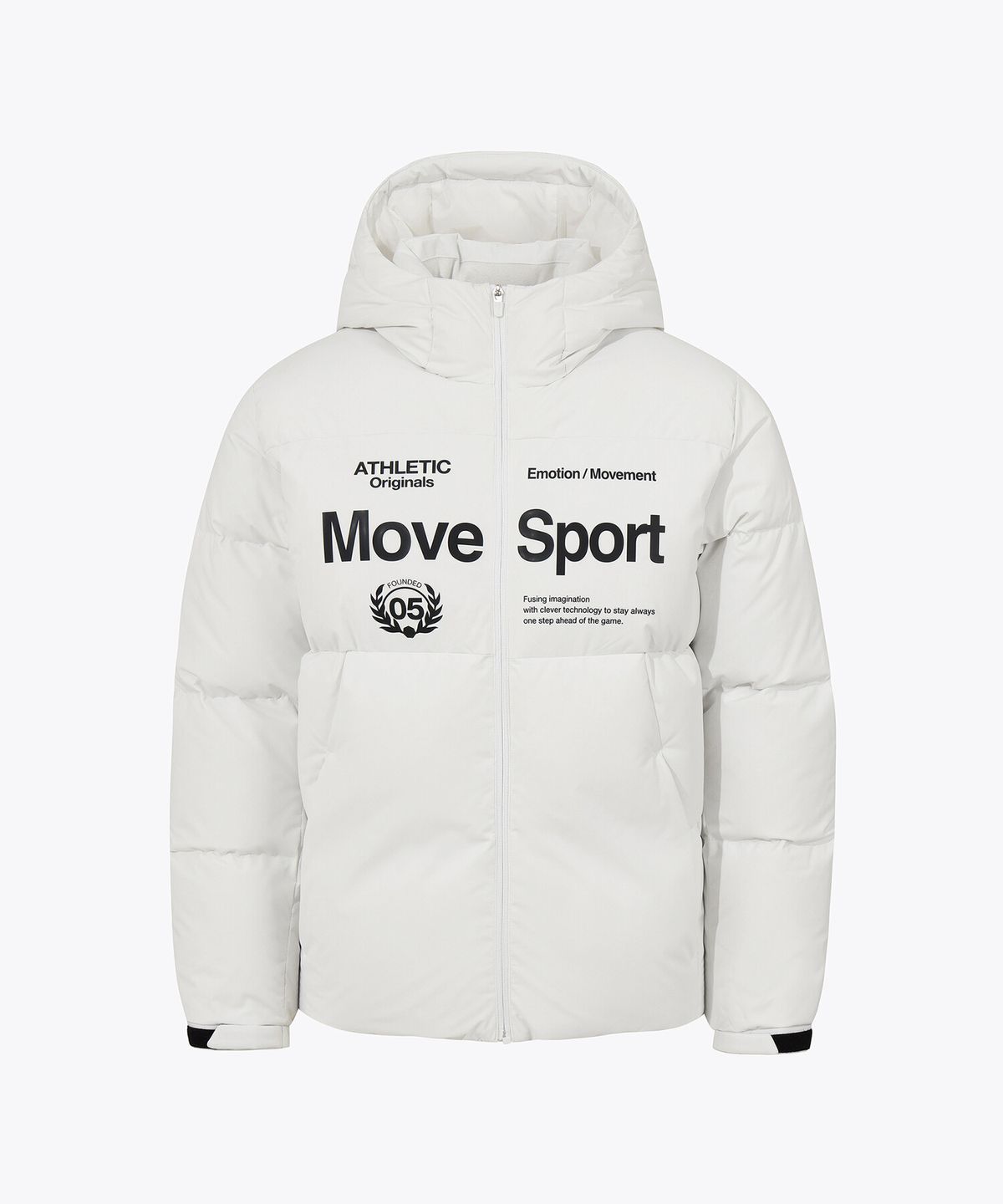무브스포츠 바이 데상트(MOVESPORT BY DESCENTE) 중경량 후드형 덕다운 자켓 화이트 VS121EDJ13