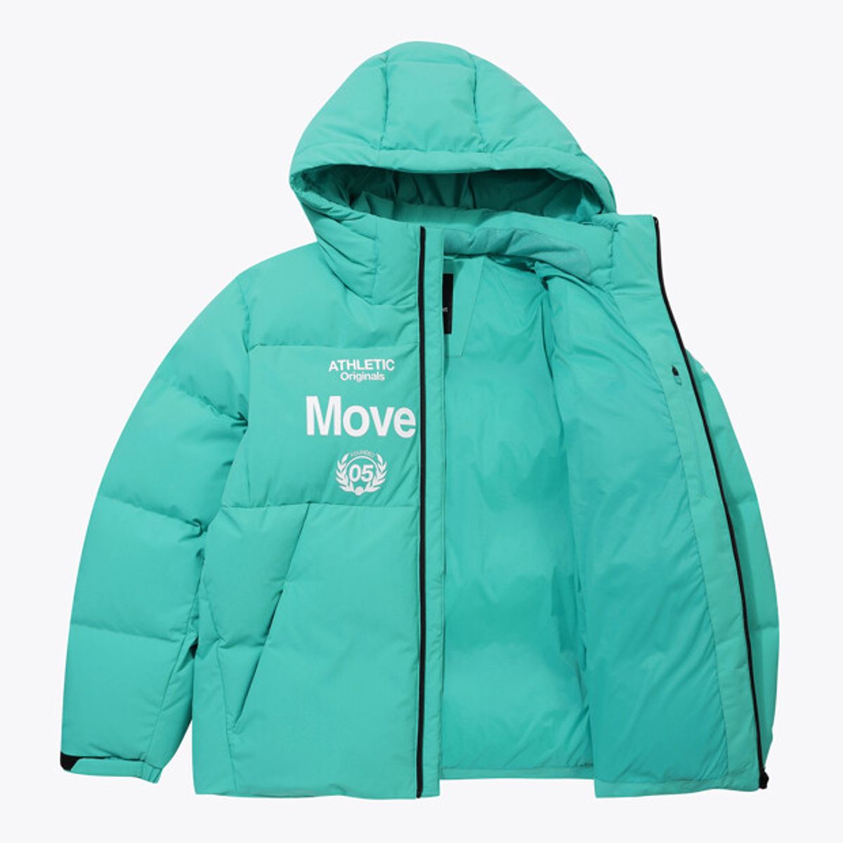 무브스포츠 바이 데상트(MOVESPORT BY DESCENTE) 중경량 후드형 덕다운 자켓 민트 VS121EDJ13