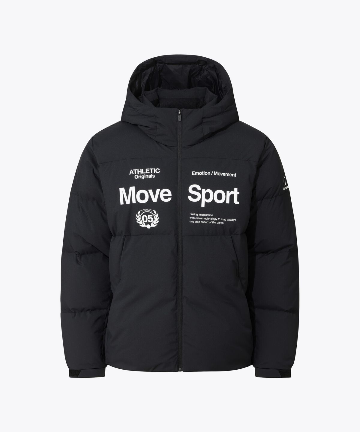 무브스포츠 바이 데상트(MOVESPORT BY DESCENTE) 중경량 후드형 덕다운 자켓 블랙 VS121EDJ13
