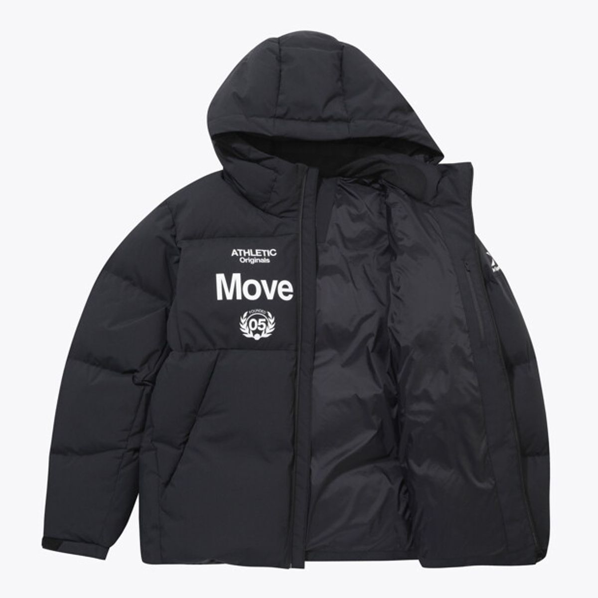 무브스포츠 바이 데상트(MOVESPORT BY DESCENTE) 중경량 후드형 덕다운 자켓 블랙 VS121EDJ13