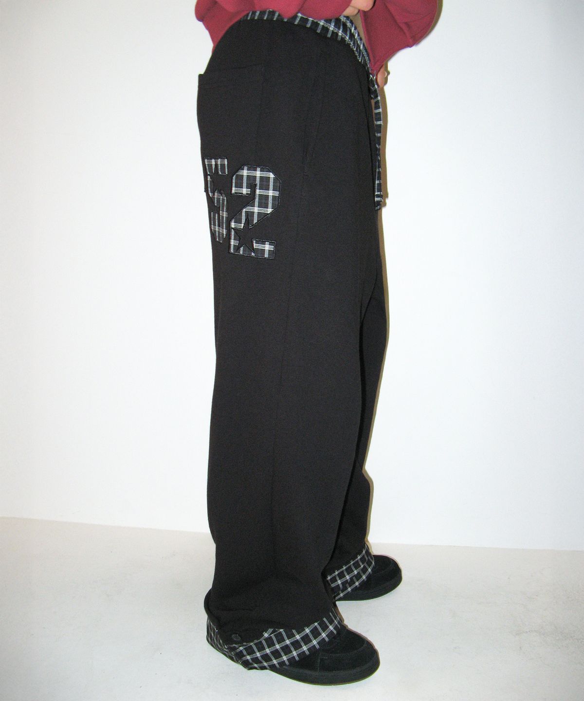 아메스 월드와이드(AMES-WORLDWIDE) 52 CHECK ROLL-UP SWEATPANTS BLACK