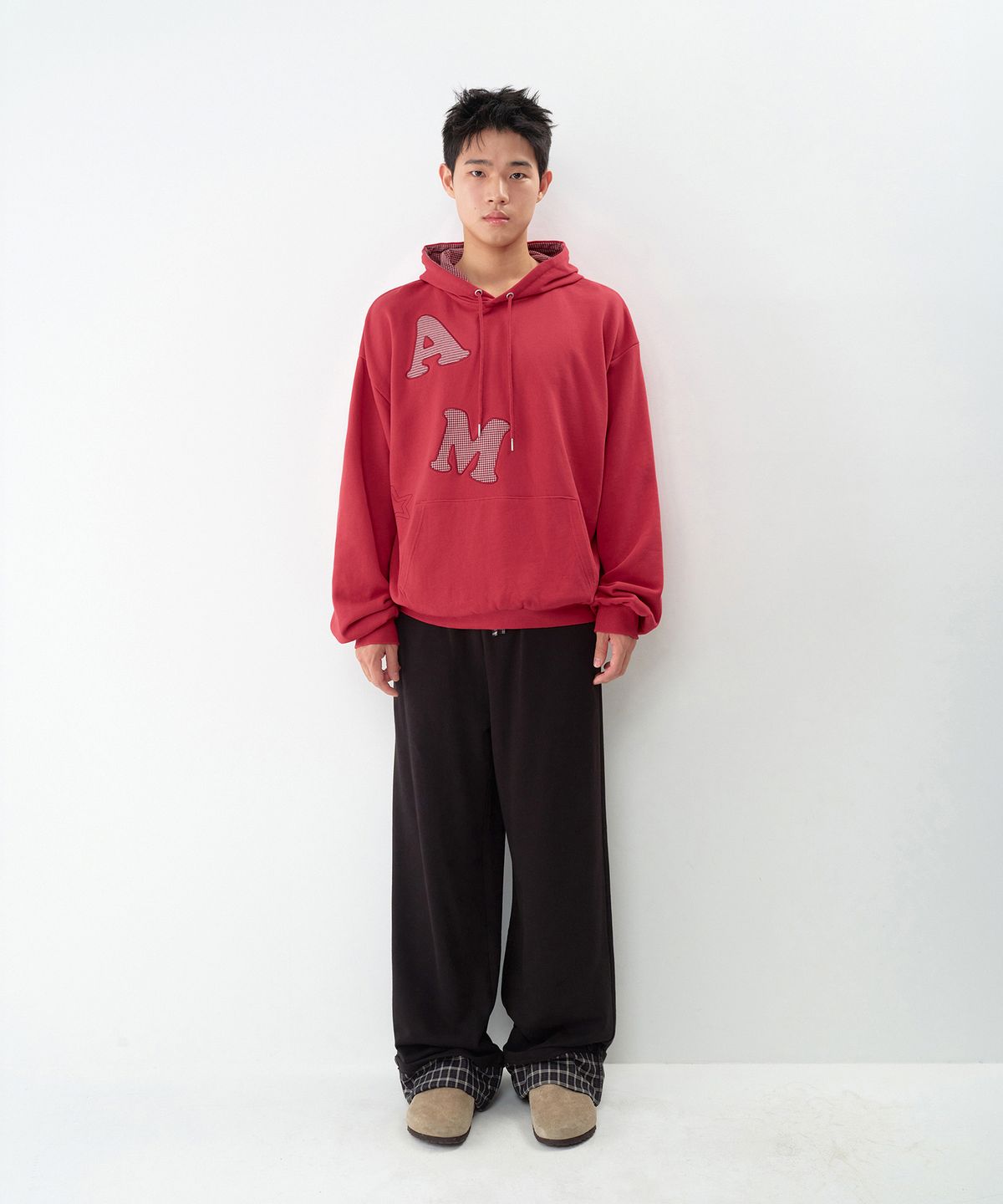 아메스 월드와이드(AMES-WORLDWIDE) 52 CHECK ROLL-UP SWEATPANTS BLACK