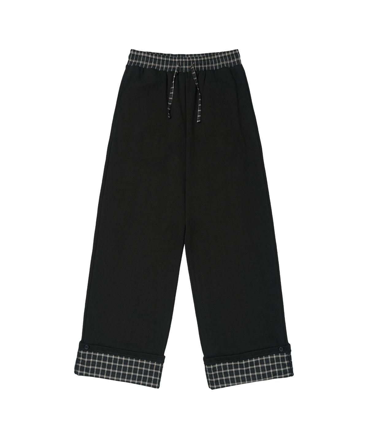 아메스 월드와이드(AMES-WORLDWIDE) 52 CHECK ROLL-UP SWEATPANTS BLACK